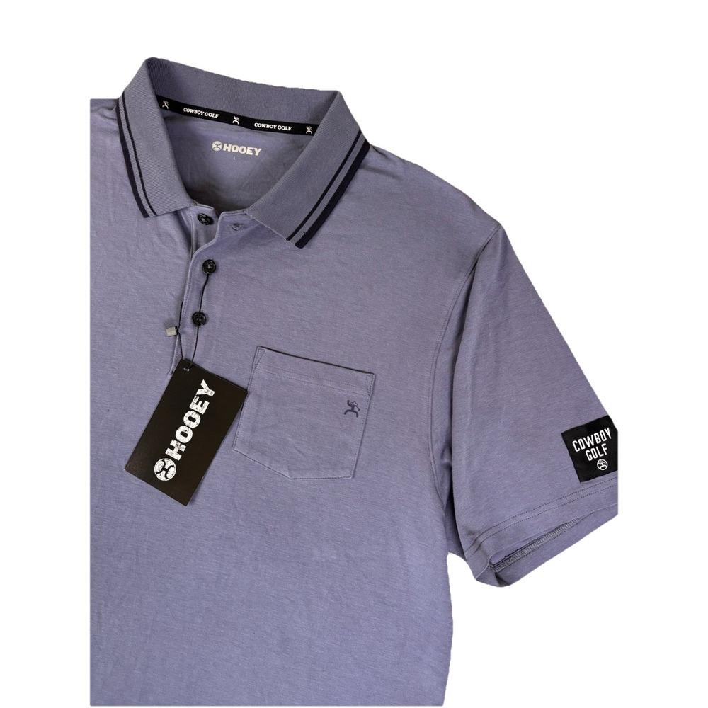 HOOEY Cowboy Golf Polo Mens Large Blue Serape Logo Performance Shirt NWT Western